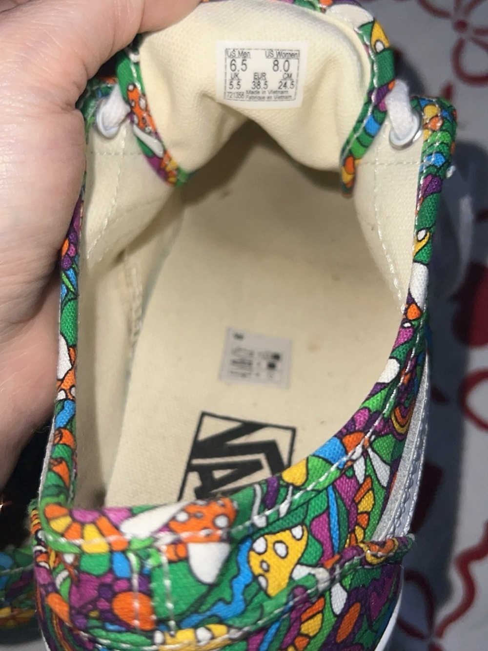 Vans Old Skool Canvas Sneakers - Green, Purple, Orange, Yellow, White - Picture 2 of 3
